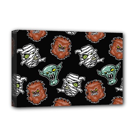 Pattern Halloween Werewolf Mummy Vampire Icreate Deluxe Canvas 18  X 12   by iCreate