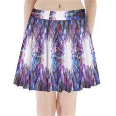 Seamless Animation Of Abstract Colorful Laser Light And Fireworks Rainbow Pleated Mini Skirt