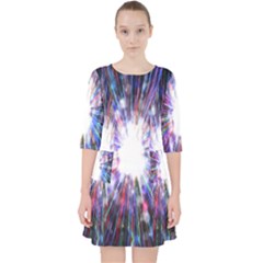 Seamless Animation Of Abstract Colorful Laser Light And Fireworks Rainbow Pocket Dress by Mariart