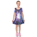 Seamless Animation Of Abstract Colorful Laser Light And Fireworks Rainbow Kids  Short Sleeve Velvet Dress View1