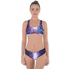 Seamless Animation Of Abstract Colorful Laser Light And Fireworks Rainbow Criss Cross Bikini Set