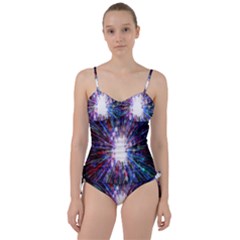 Seamless Animation Of Abstract Colorful Laser Light And Fireworks Rainbow Sweetheart Tankini Set by Mariart