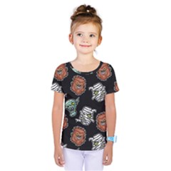 Pattern Halloween Werewolf Mummy Vampire Icreate Kids  One Piece Tee