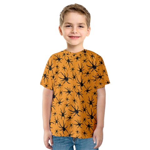 Pattern Halloween Black Spider Icreate Kids  Sport Mesh Tee by iCreate