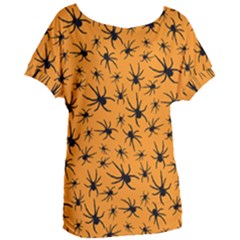 Pattern Halloween Black Spider Icreate Women s Oversized Tee