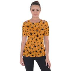 Pattern Halloween Black Spider Icreate Short Sleeve Top by iCreate