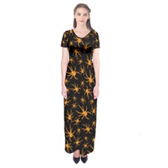 Halloween Spiders Short Sleeve Maxi Dress by iCreate