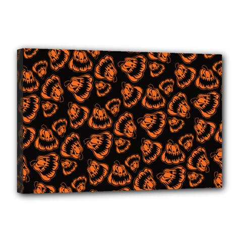 Pattern Halloween Jackolantern Canvas 18  X 12  by iCreate