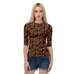 Pattern Halloween Jackolantern Quarter Sleeve Raglan Tee