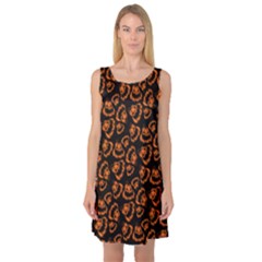 Pattern Halloween Jackolantern Sleeveless Satin Nightdress by iCreate