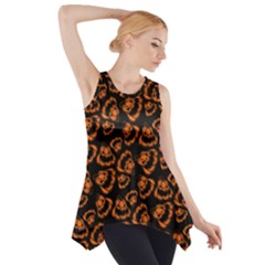 Pattern Halloween Jackolantern Side Drop Tank Tunic by iCreate