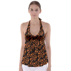 Pattern Halloween Jackolantern Babydoll Tankini Top by iCreate