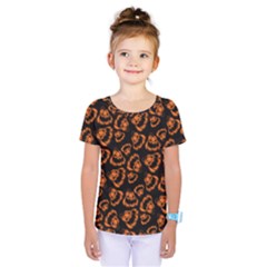 Pattern Halloween Jackolantern Kids  One Piece Tee