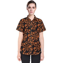 Pattern Halloween Jackolantern Women s Short Sleeve Shirt