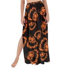 Pattern Halloween Jackolantern Maxi Chiffon Tie-up Sarong