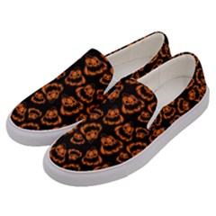 Pattern Halloween Jackolantern Men s Canvas Slip Ons