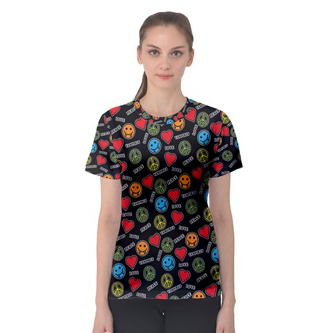 Pattern Halloween Peacelovevampires  Icreate Women s Sport Mesh Tee by iCreate