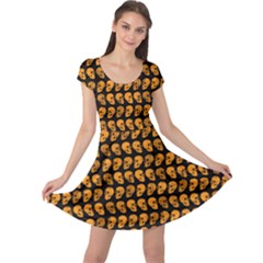 Halloween Color Skull Heads Cap Sleeve Dress by iCreate