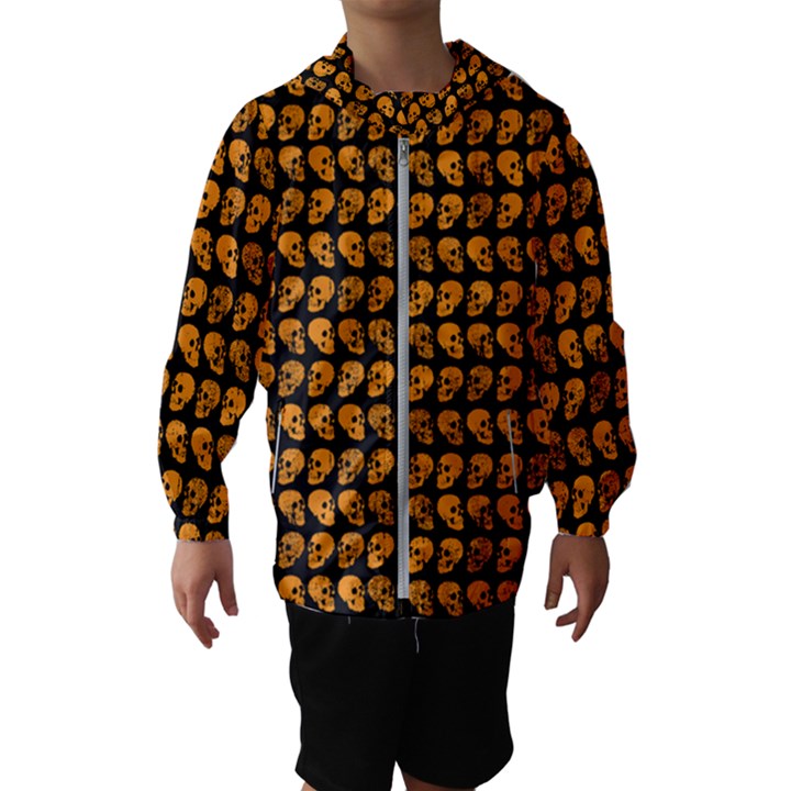 Halloween Color Skull Heads Hooded Wind Breaker (Kids)