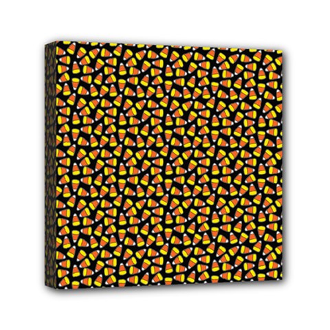 Pattern Halloween Candy Corn   Mini Canvas 6  X 6 