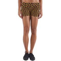 Pattern Halloween Candy Corn   Yoga Shorts