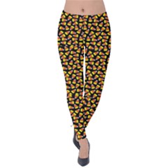 Pattern Halloween Candy Corn   Velvet Leggings