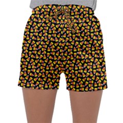 Pattern Halloween Candy Corn   Sleepwear Shorts