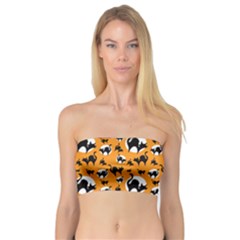 Pattern Halloween Black Cat Hissing Bandeau Top by iCreate