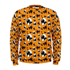 Pattern Halloween Black Cat Hissing Men s Sweatshirt by iCreate