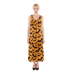 Pattern Halloween Bats  Icreate Sleeveless Maxi Dress by iCreate