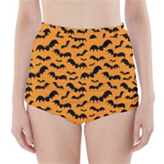 Pattern Halloween Bats  Icreate High-waisted Bikini Bottoms by iCreate