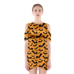 Pattern Halloween Bats  Icreate Shoulder Cutout One Piece by iCreate