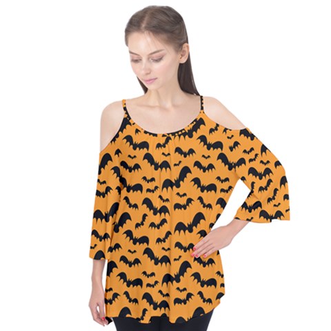 Pattern Halloween Bats  Icreate Flutter Tees by iCreate