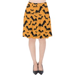 Pattern Halloween Bats  Icreate Velvet High Waist Skirt