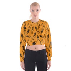 Halloween Skeletons  Cropped Sweatshirt