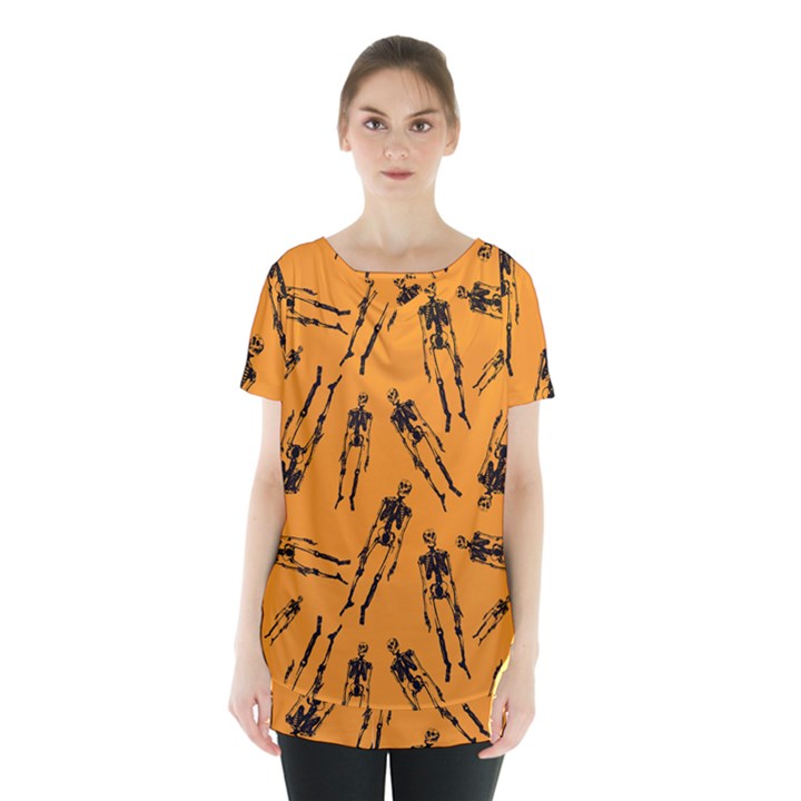 Halloween Skeletons  Skirt Hem Sports Top