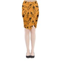 Halloween Skeletons  Midi Wrap Pencil Skirt by iCreate