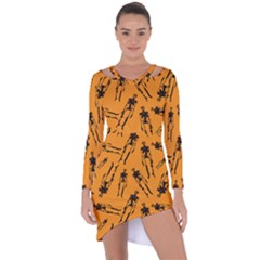 Halloween Skeletons  Asymmetric Cut-out Shift Dress by iCreate