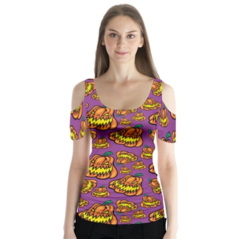 1pattern Halloween Colorfuljack Icreate Butterfly Sleeve Cutout Tee  by iCreate