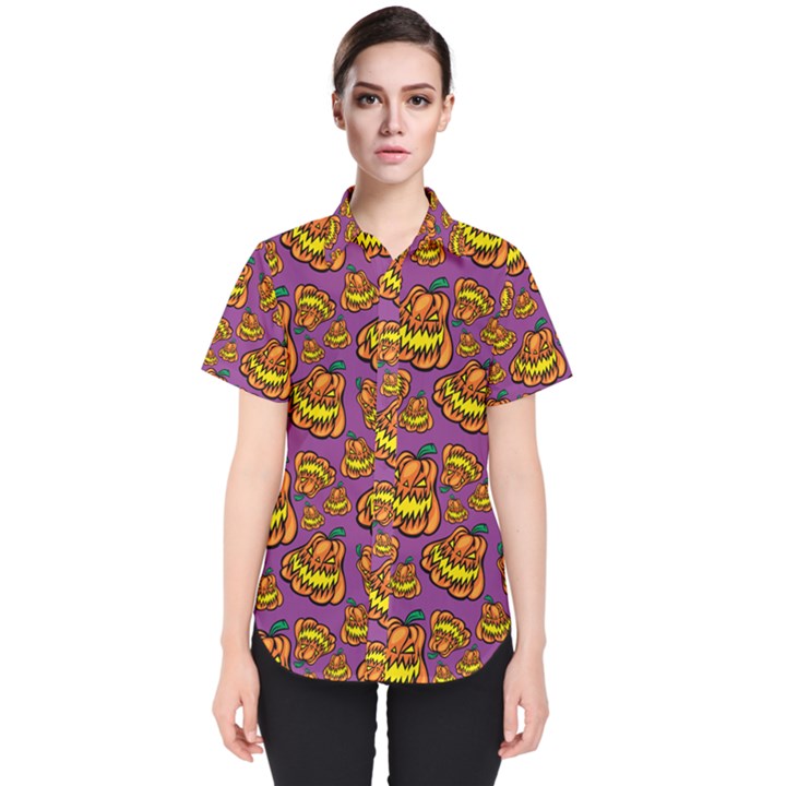 1pattern Halloween Colorfuljack Icreate Women s Short Sleeve Shirt