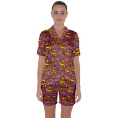 1pattern Halloween Colorfuljack Icreate Satin Short Sleeve Pyjamas Set by iCreate