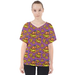 1pattern Halloween Colorfuljack Icreate V-neck Dolman Drape Top