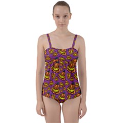 1pattern Halloween Colorfuljack Icreate Twist Front Tankini Set