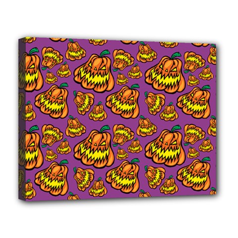 Halloween Colorful Jackolanterns  Canvas 14  X 11  by iCreate