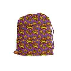 Halloween Colorful Jackolanterns  Drawstring Pouches (large)  by iCreate