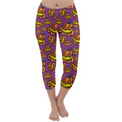 Halloween Colorful Jackolanterns  Capri Winter Leggings 