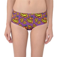 Halloween Colorful Jackolanterns  Mid-waist Bikini Bottoms by iCreate