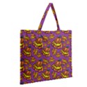 Halloween Colorful Jackolanterns  Zipper Large Tote Bag View2