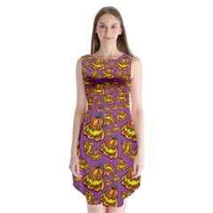 Halloween Colorful Jackolanterns  Sleeveless Chiffon Dress   by iCreate