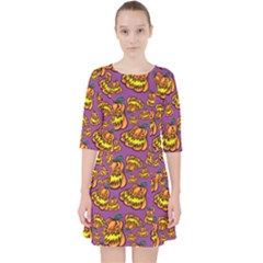 Halloween Colorful Jackolanterns  Pocket Dress